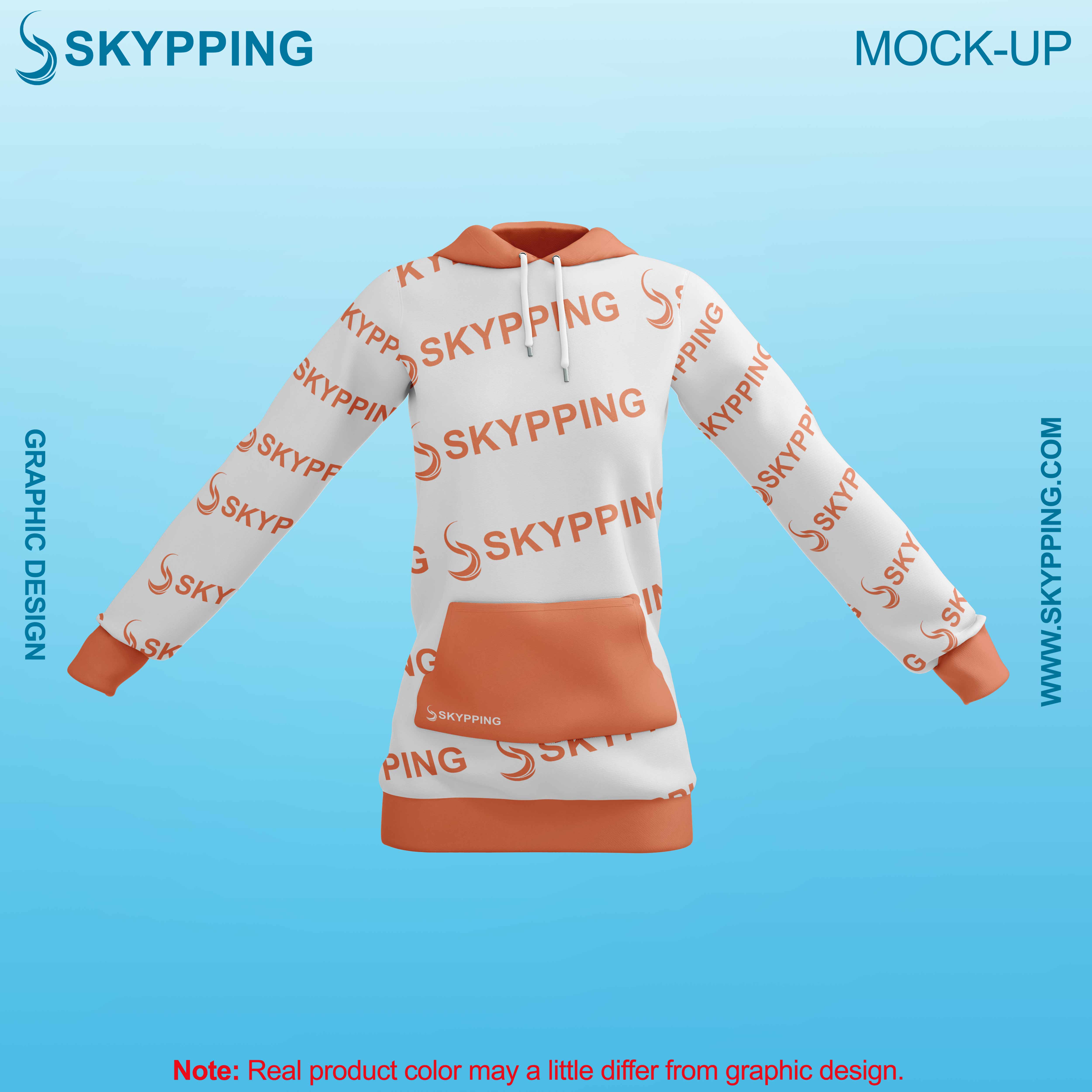 White Combo Pull Over Hoodie with Kangroo Pockets for Women